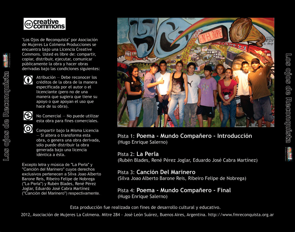 Contratapa CD - Los Ojos de Reconquista